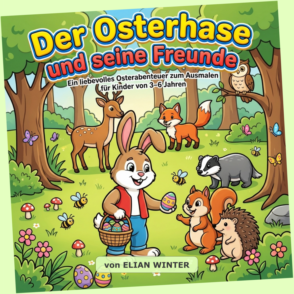 Der Osterhase und seine Freunde. Ein Malbuch ab 3 Jahre.