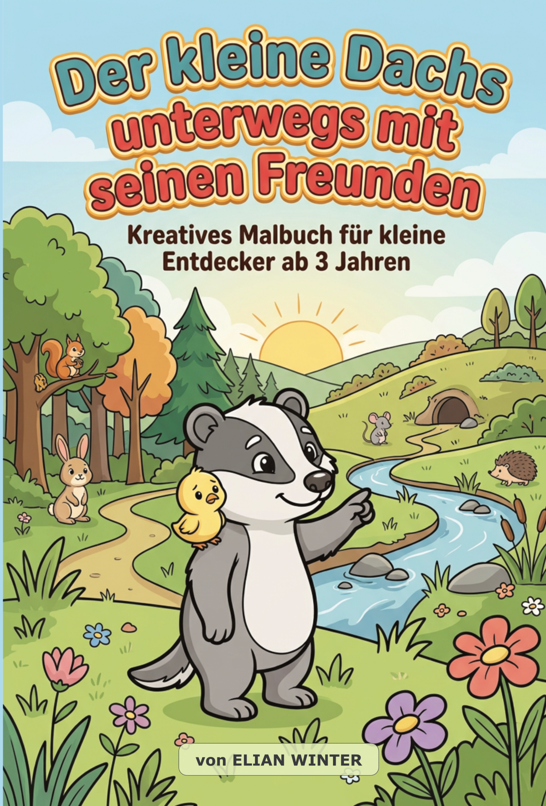 Der kleine Dachs unterwegs mit seinen Freunden
